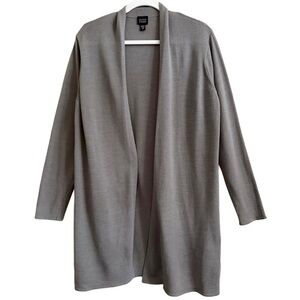 EILEEN FISHER Vintage Wool Blend Lightweight Minimalist Knit Sweater Cardigan L